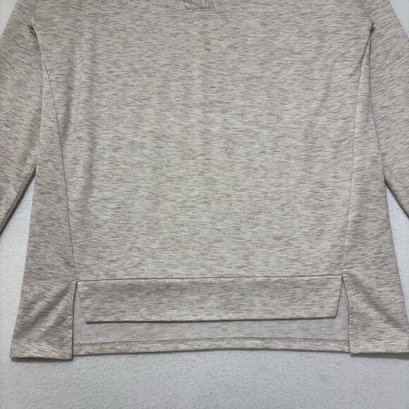 St. John's Bay Active Women's Medium V-Neck Sweatshirt Pullover Beige Stretch - Picture 4 of 13